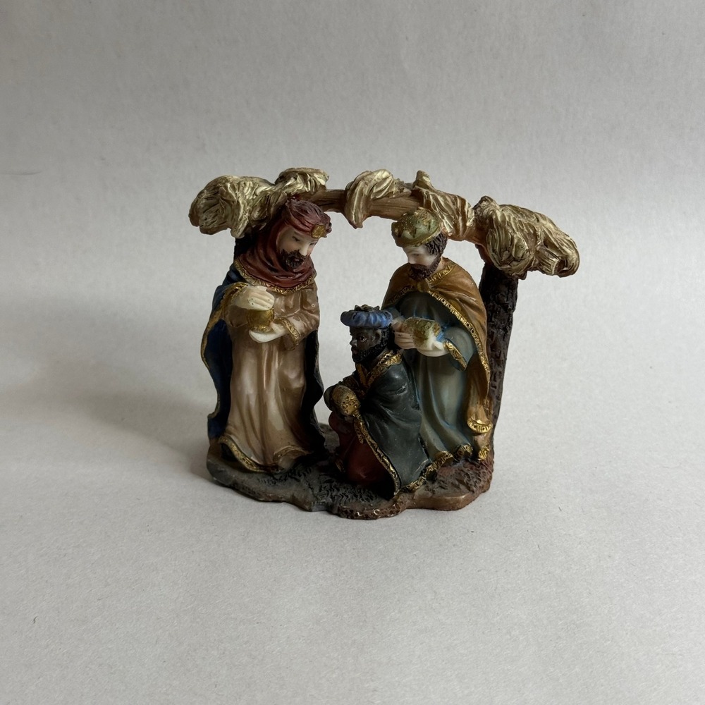 Vintage Nativity Wise Men Three Kings Resin Figurine Christmas Decor 3 Inch